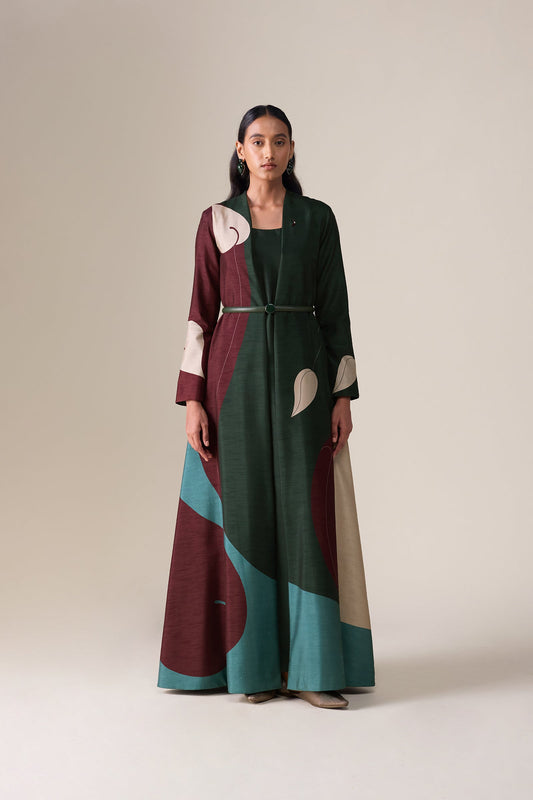 Organza Areli Abaya Set – Green