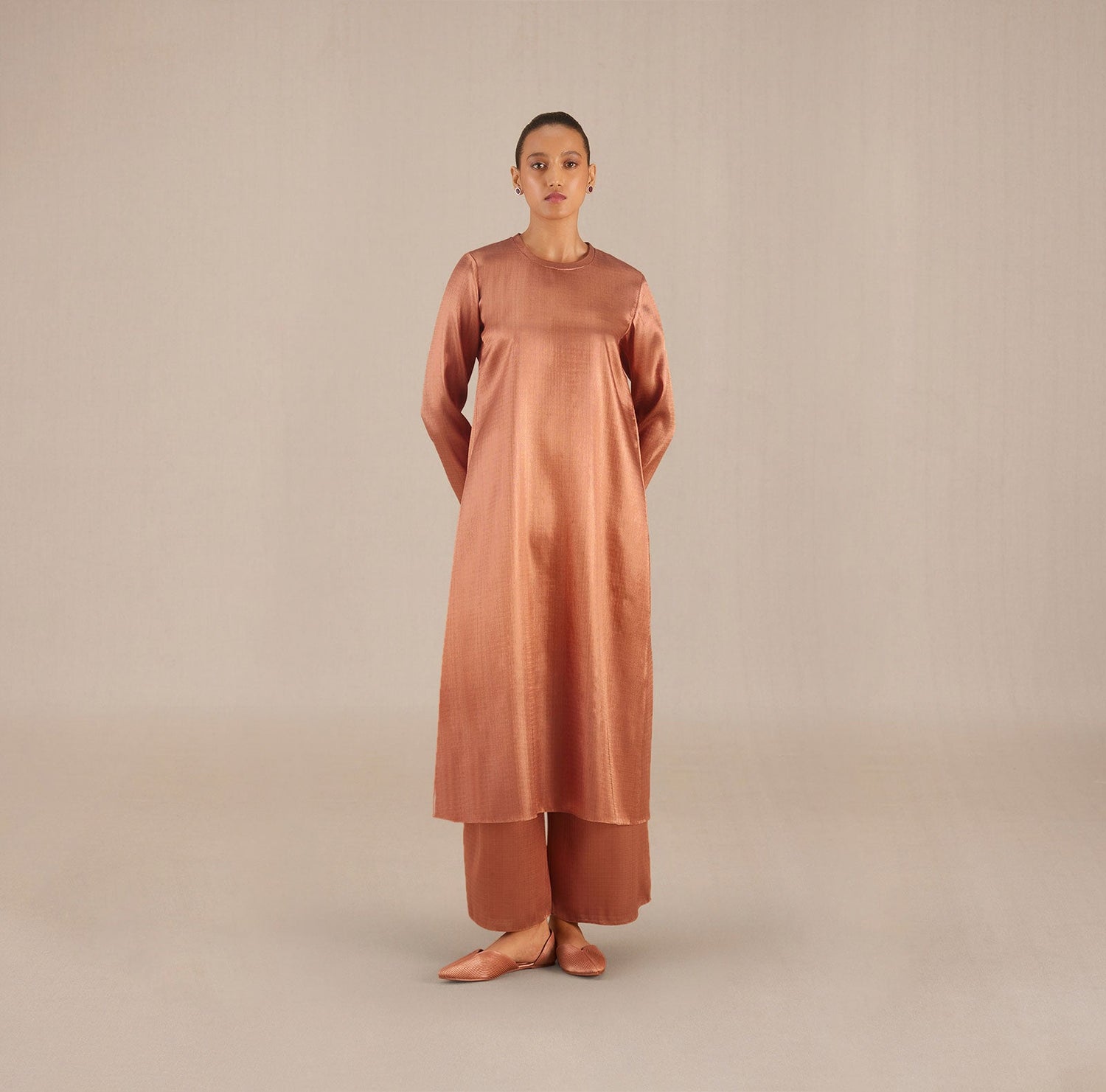 Aksa Tunic Set - Metallic Copper 