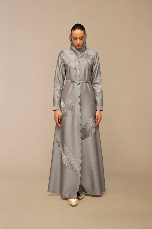 Silk Qabil Scarf – Grey
