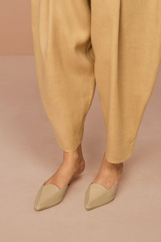 Faux Leather Zalea Heels – Beige