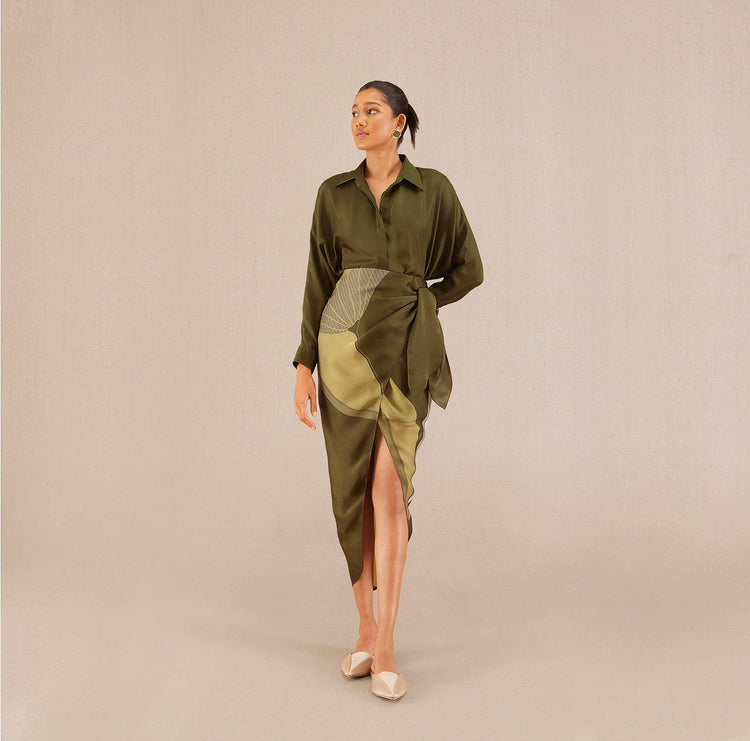 Nasreen Co Ord Set - Olive