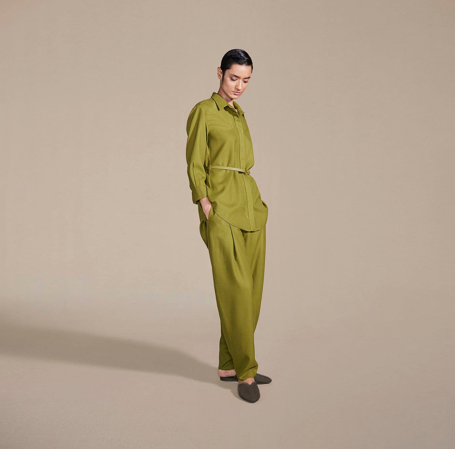 Ashia Shirt Set - Leaf