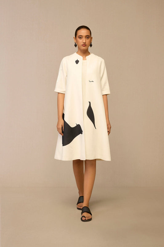 Linen Dilzafer Jacket Set – Ivory