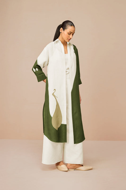 Linen Nova Jacket Set – Green