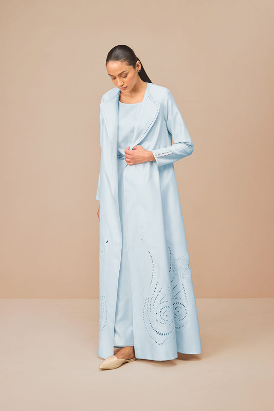 Chanderi Raysa Jacket Set – Blue