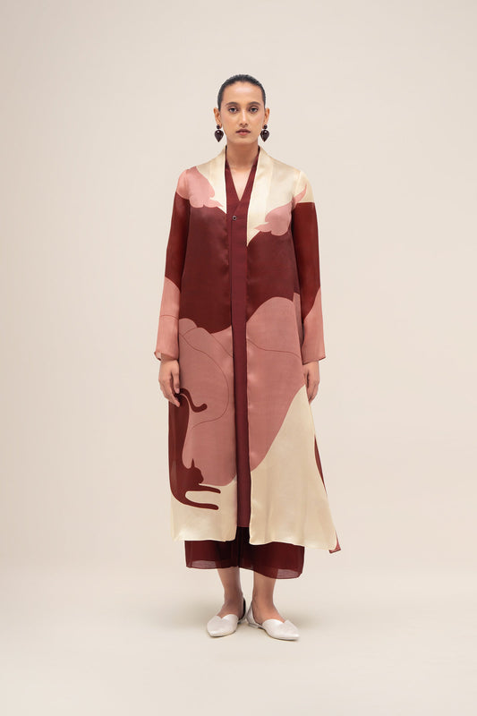 Silk Rinat Jacket Set – Red