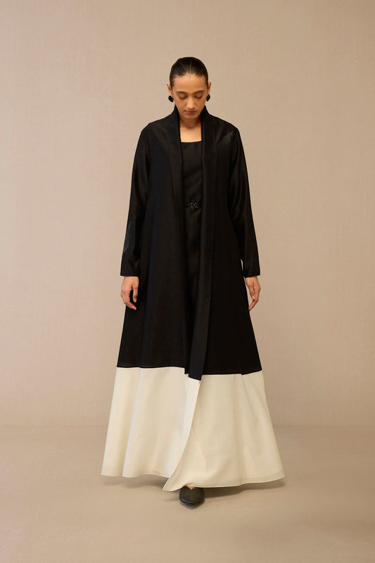 Chanderi Dil-e-zaar Abaya Set – Black