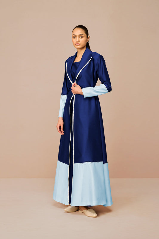 Chanderi Mirdea Jacket Set – Blue