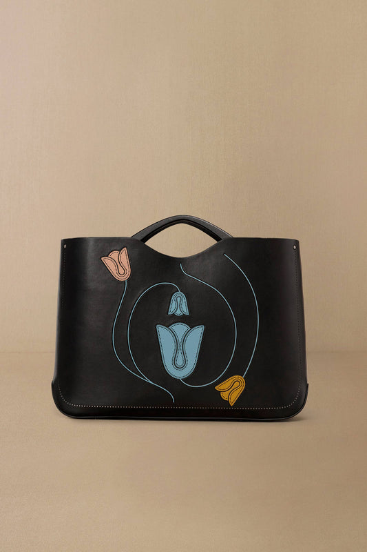 Faux Leather Madea Tote Bag – Black