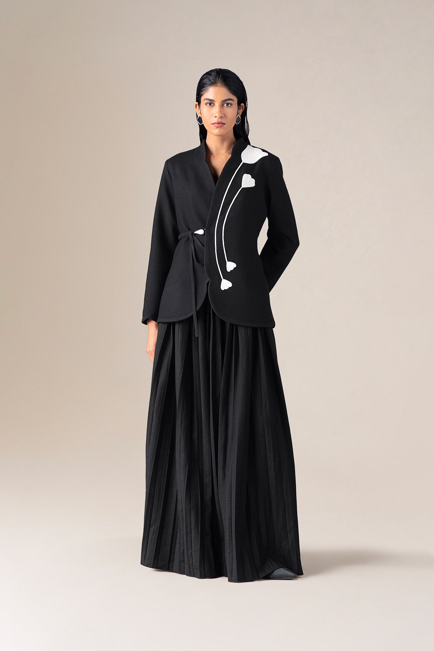  Wool Eliz Palazzo – Black