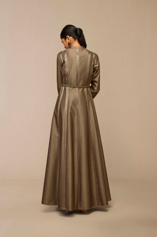 Chanderi Rubab Abaya Set – Grey