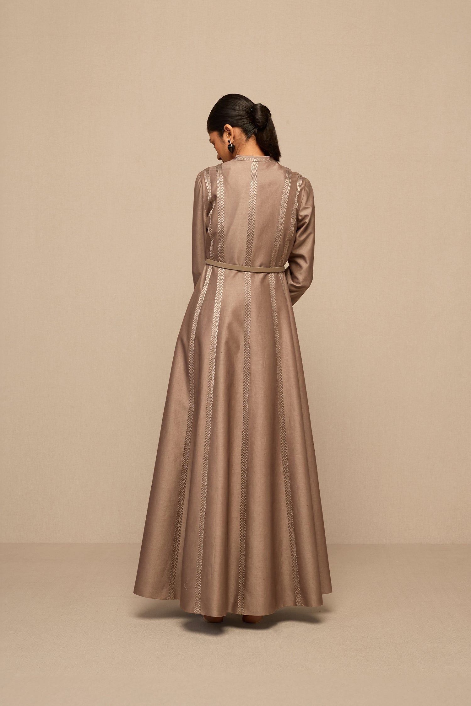  Chanderi Rubab Abaya Set – Grey