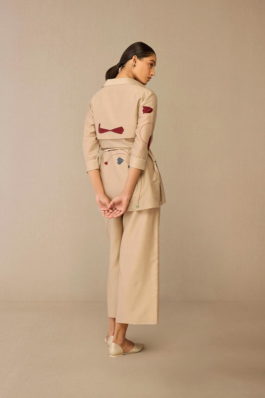 Chanderi Sarai Shirt Set – Beige