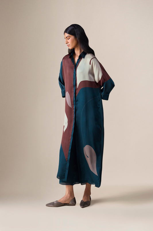Organza Silfira Tunic Set – Blue