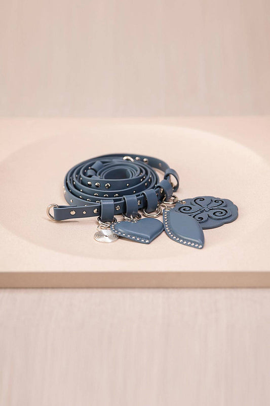 Leather Aafia Belt – Blue