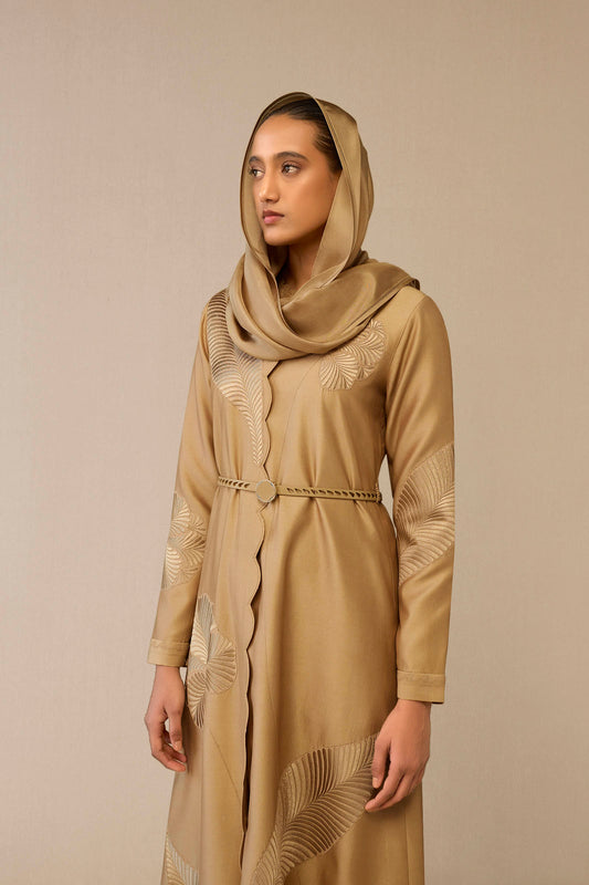 Chanderi Gul Abaya – Beige