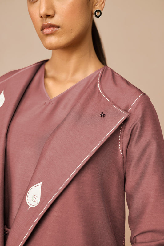 Chanderi Azar Jacket Set – Red