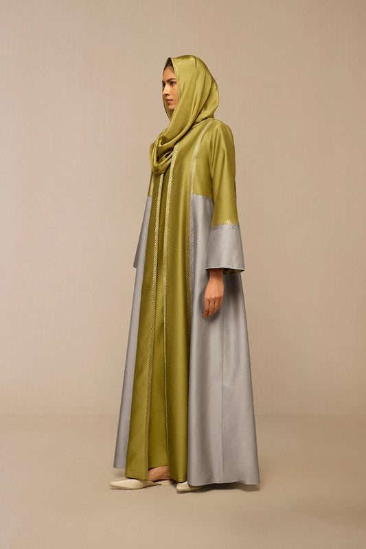 Chanderi Areeba Abaya Set – Green