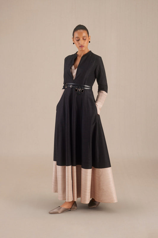 Silk Zahra Jacket Set – Black