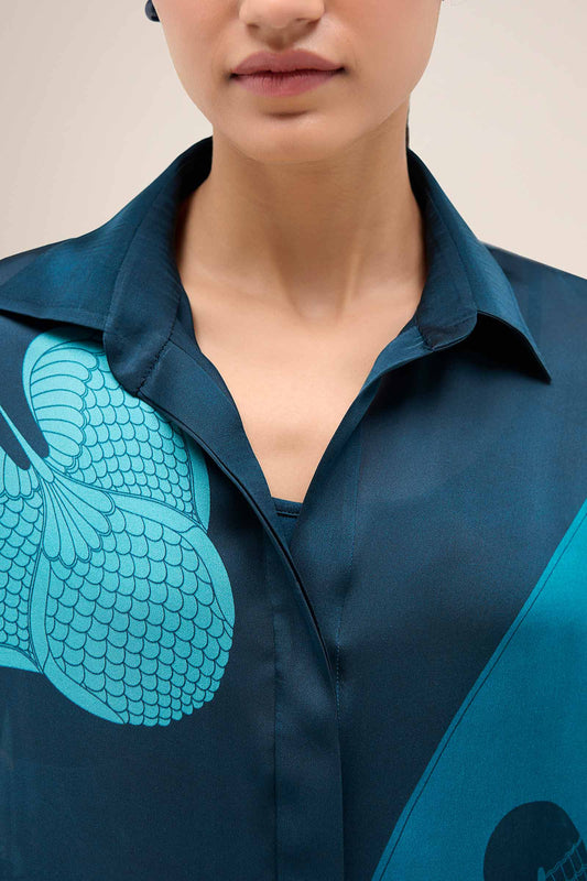 Organza Nila Tunic Set – Blue