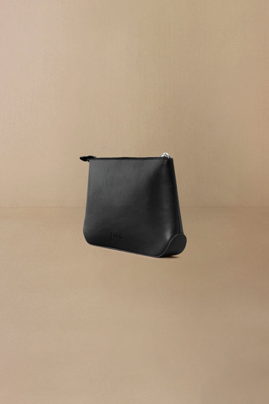 Faux Leather Era Pouch – Black