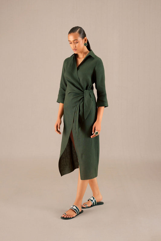 Linen Isla Dress – Green