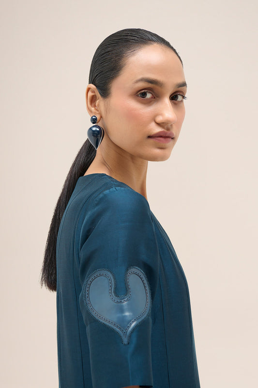 Chanderi Lara Dress – Blue