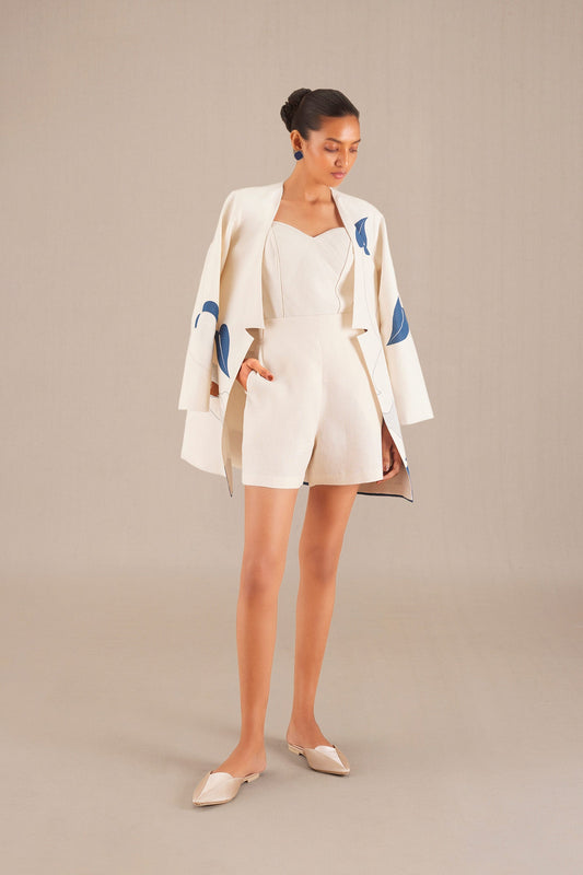 Silk Amira Jacket Set – Ivory