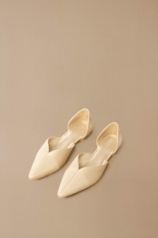 Faux Leather Zahra Point-toe Flats – Metallics