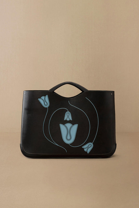 Faux Leather Madea Tote Bag – Black