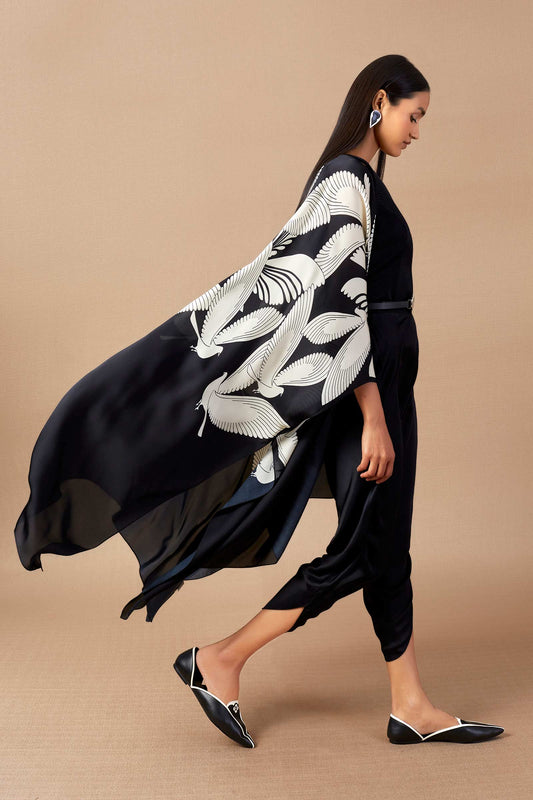 Organza Maynah Cape Set – Black