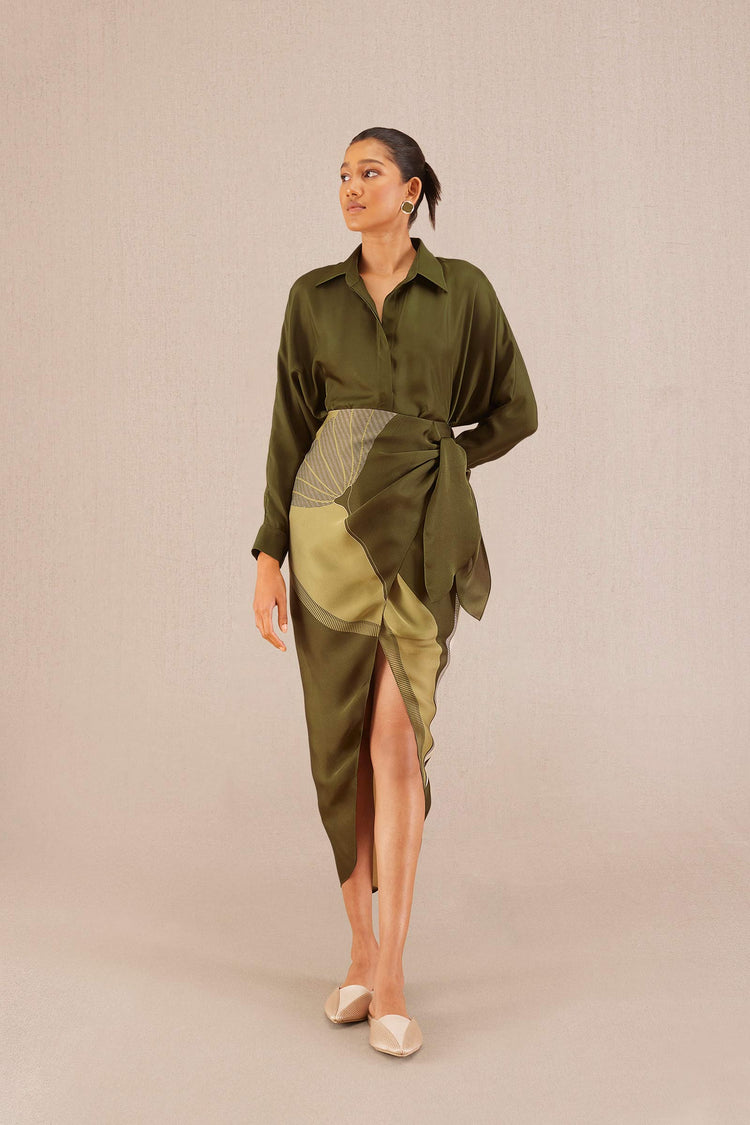 Nasreen Co Ord Set - Olive