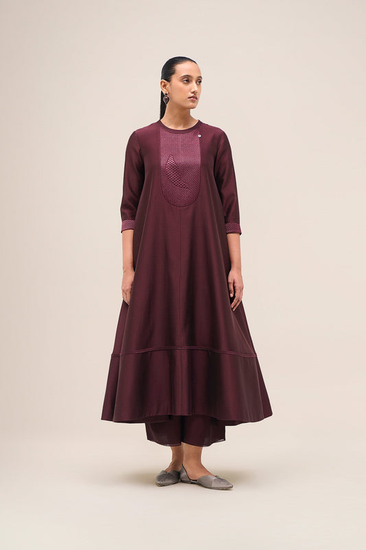 Chanderi Kainaz Kurta Set – Red