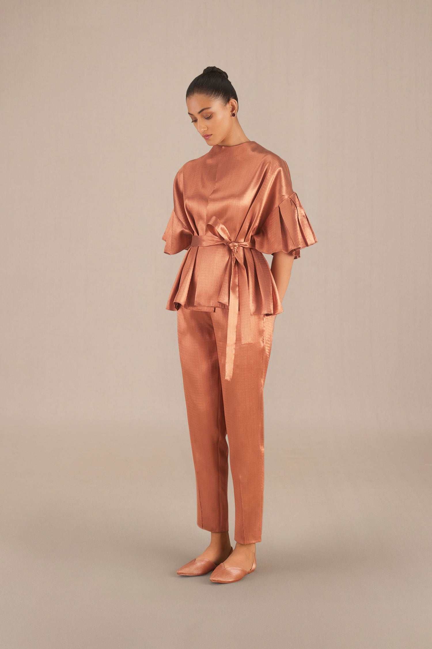 Zeina Cape Set - Metallic Copper