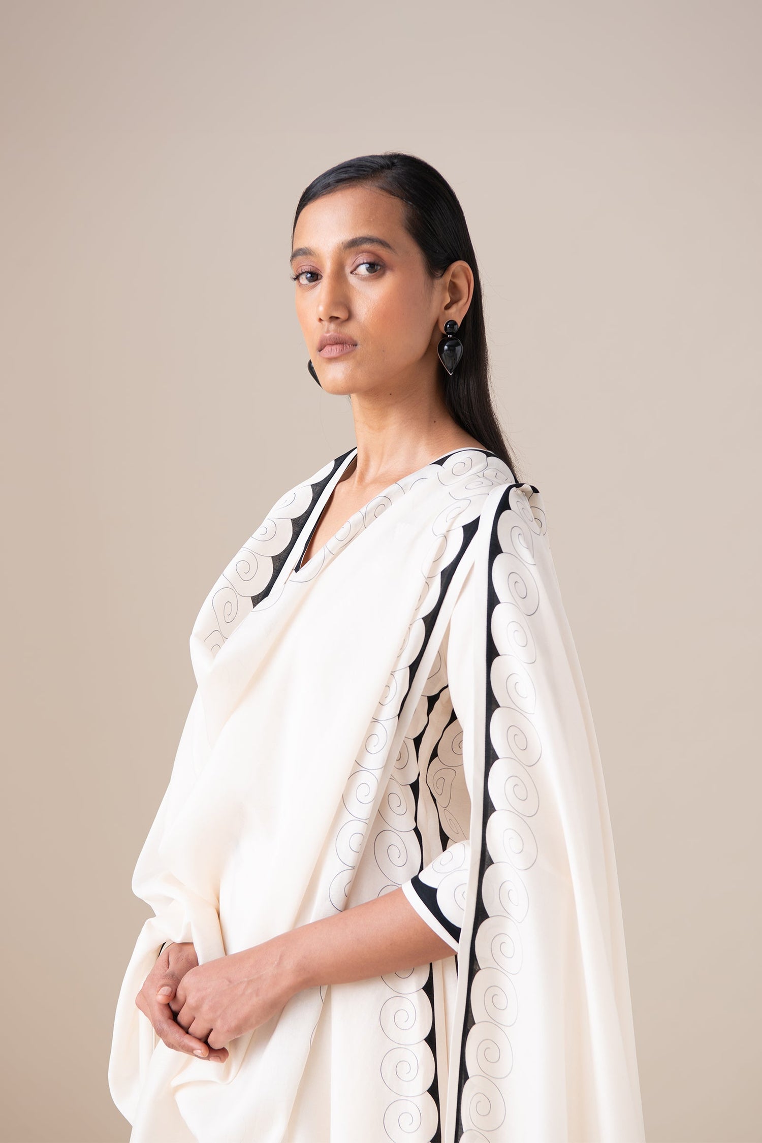  Chanderi Meher Kurta Set – Ivory