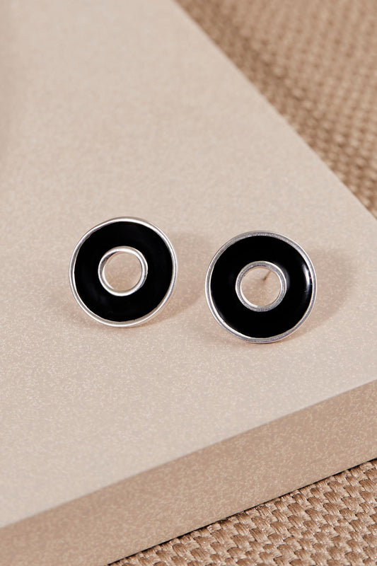 Enamel Nadia Studs – Black