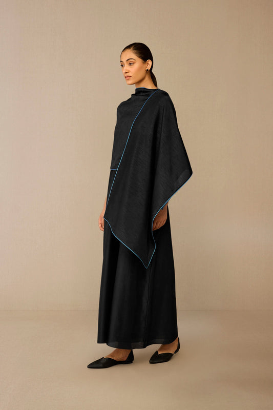 Chanderi Zeya Scarf – Black