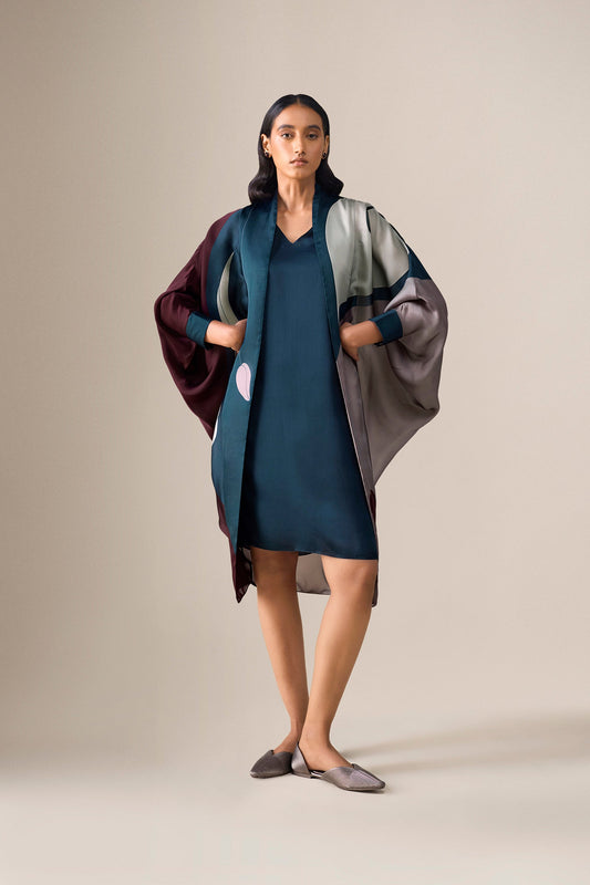 Organza Anissa Cape Set – Blue