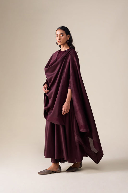 Chanderi Dilana Kurta Set – Black