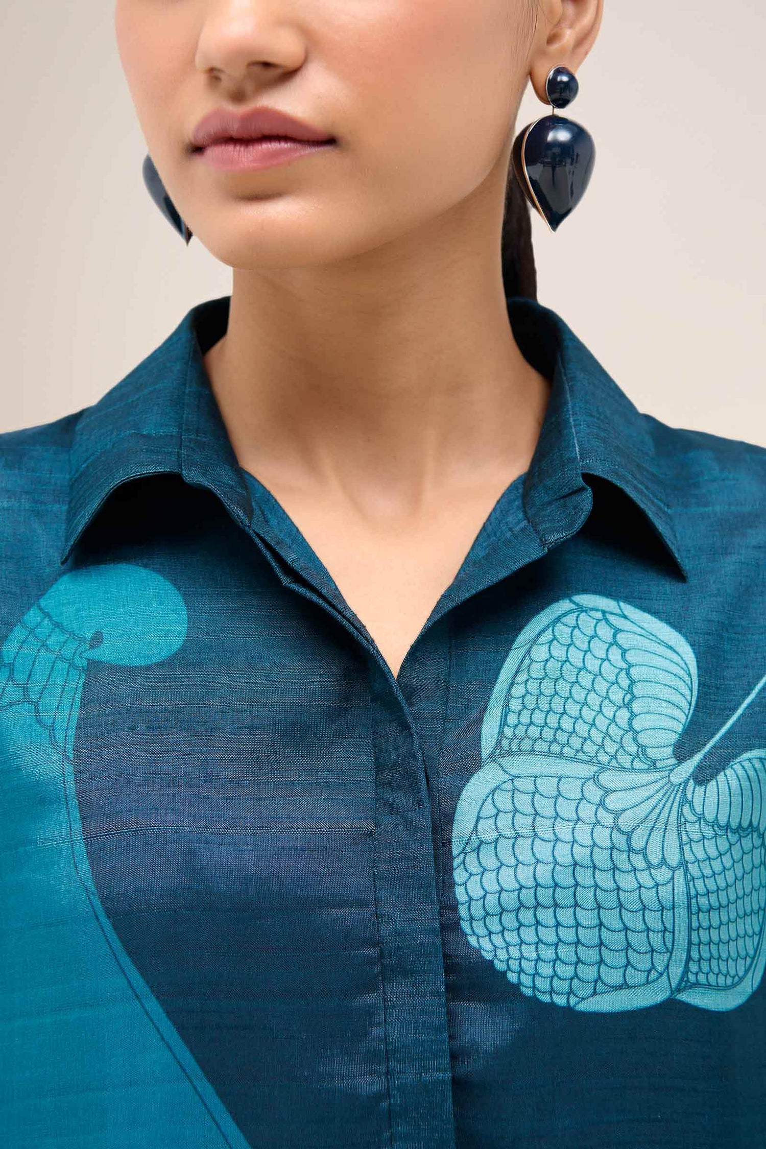  Silk Zoha Tunic Set – Blue