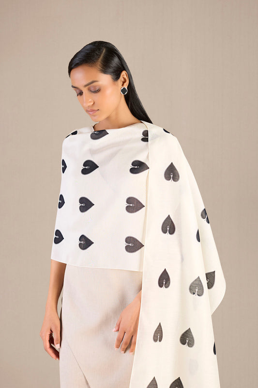 Chanderi Uma Scarf – Ivory