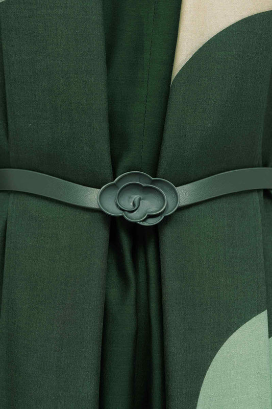 Chanderi Ghubar Abaya Set – Green