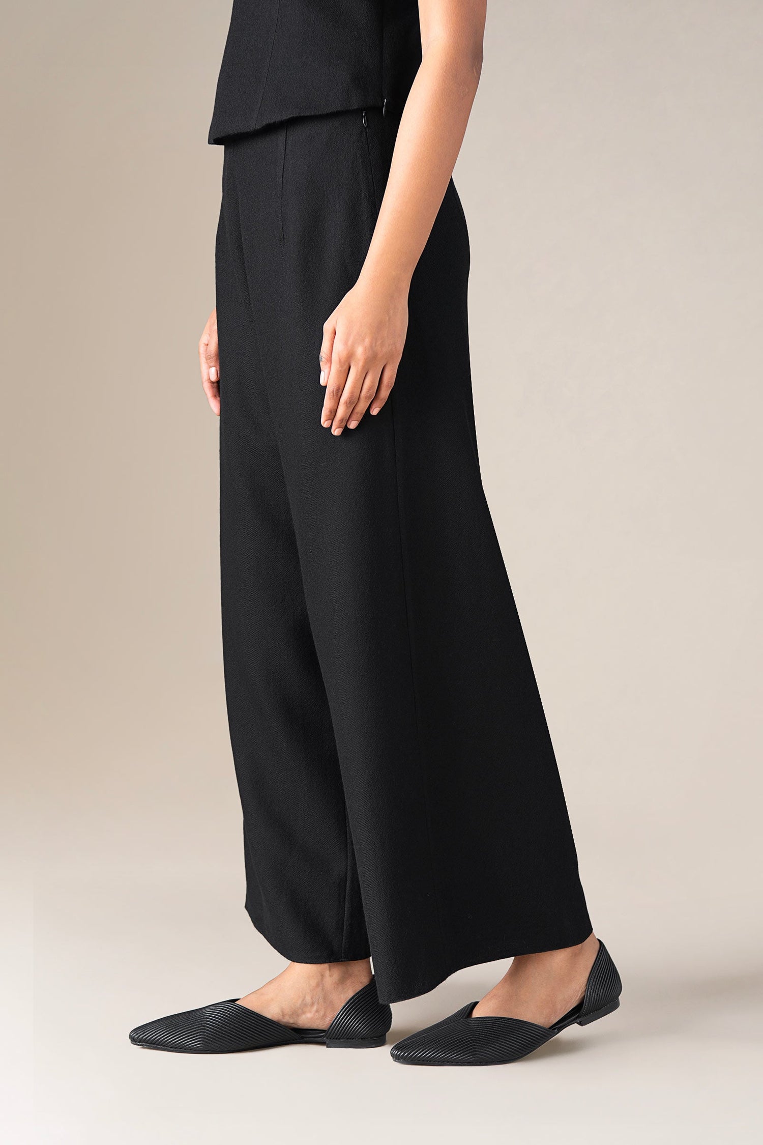  Wool Alba Palazzo – Black