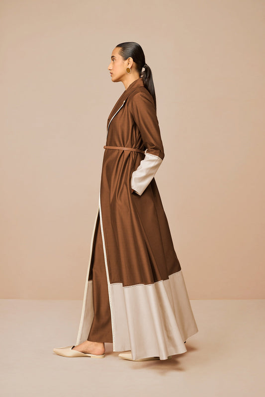 Chanderi Mirdea Jacket Set – Brown