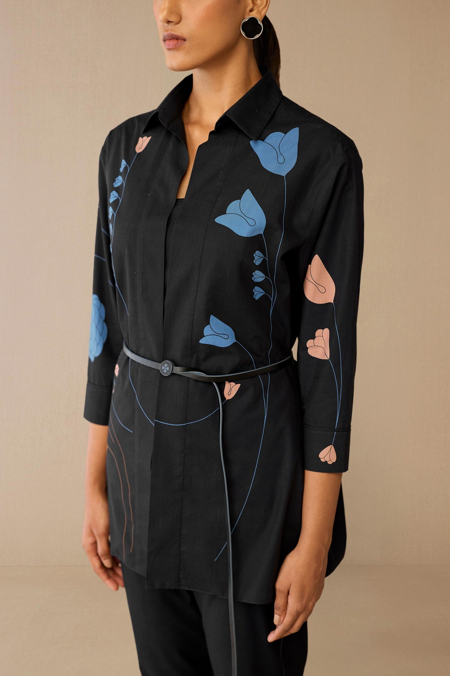  Cotton Neima Shirt Set – Blue