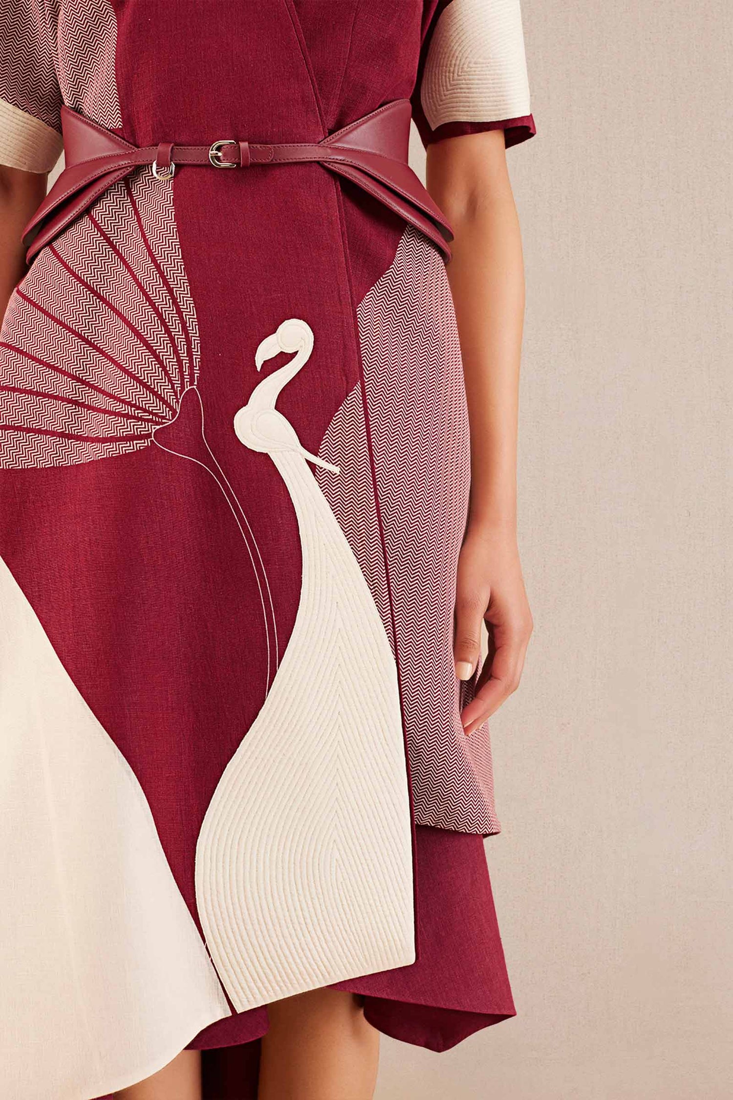 Naila Jacket Set - Wine 