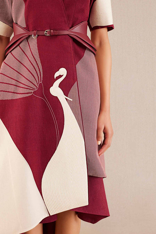 Linen Naila Jacket Set – Red