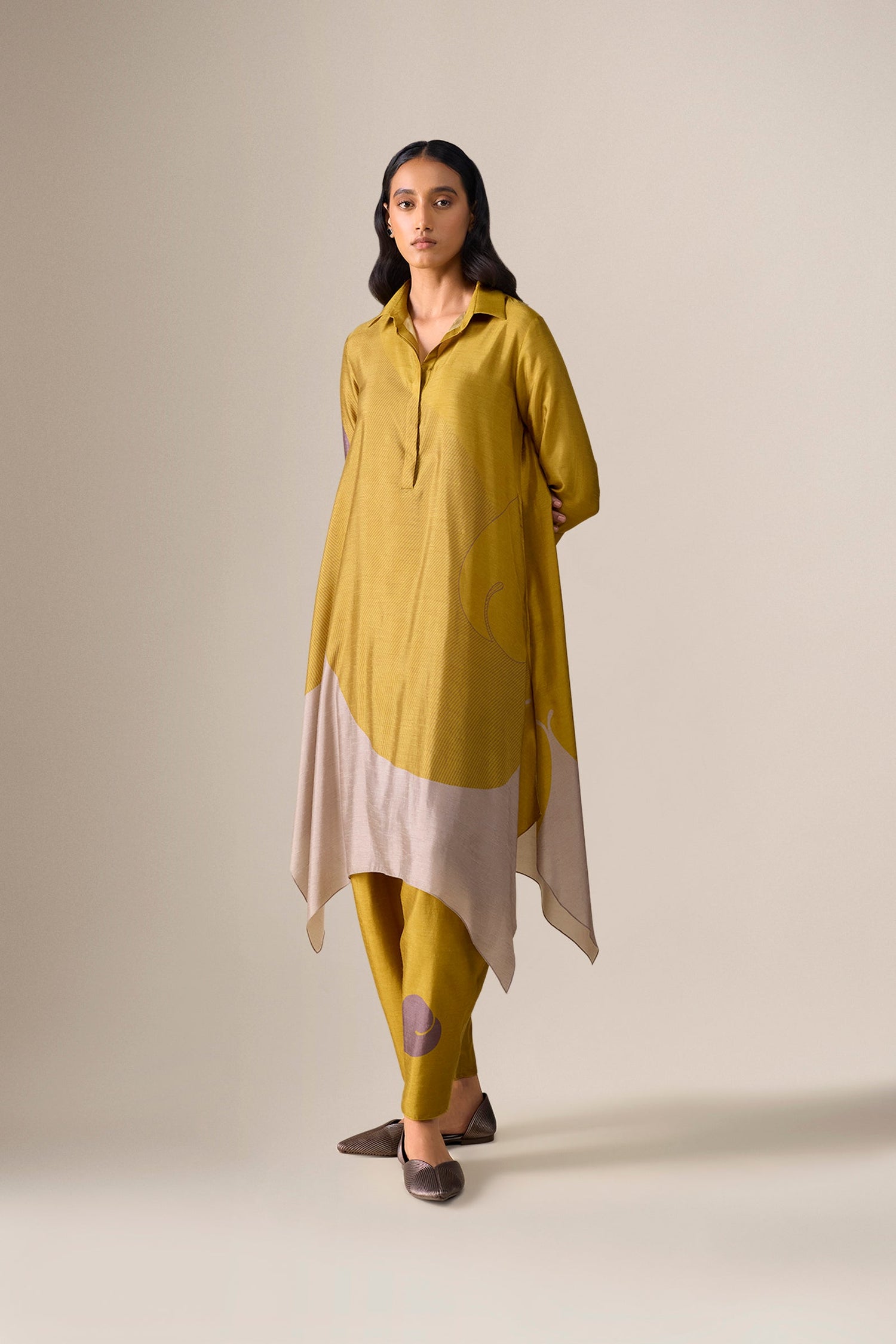  Silk Ohad Tunic Set – Yellow