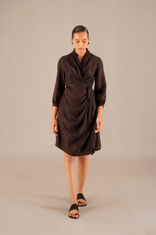 Silk Neesa Dress – Brown