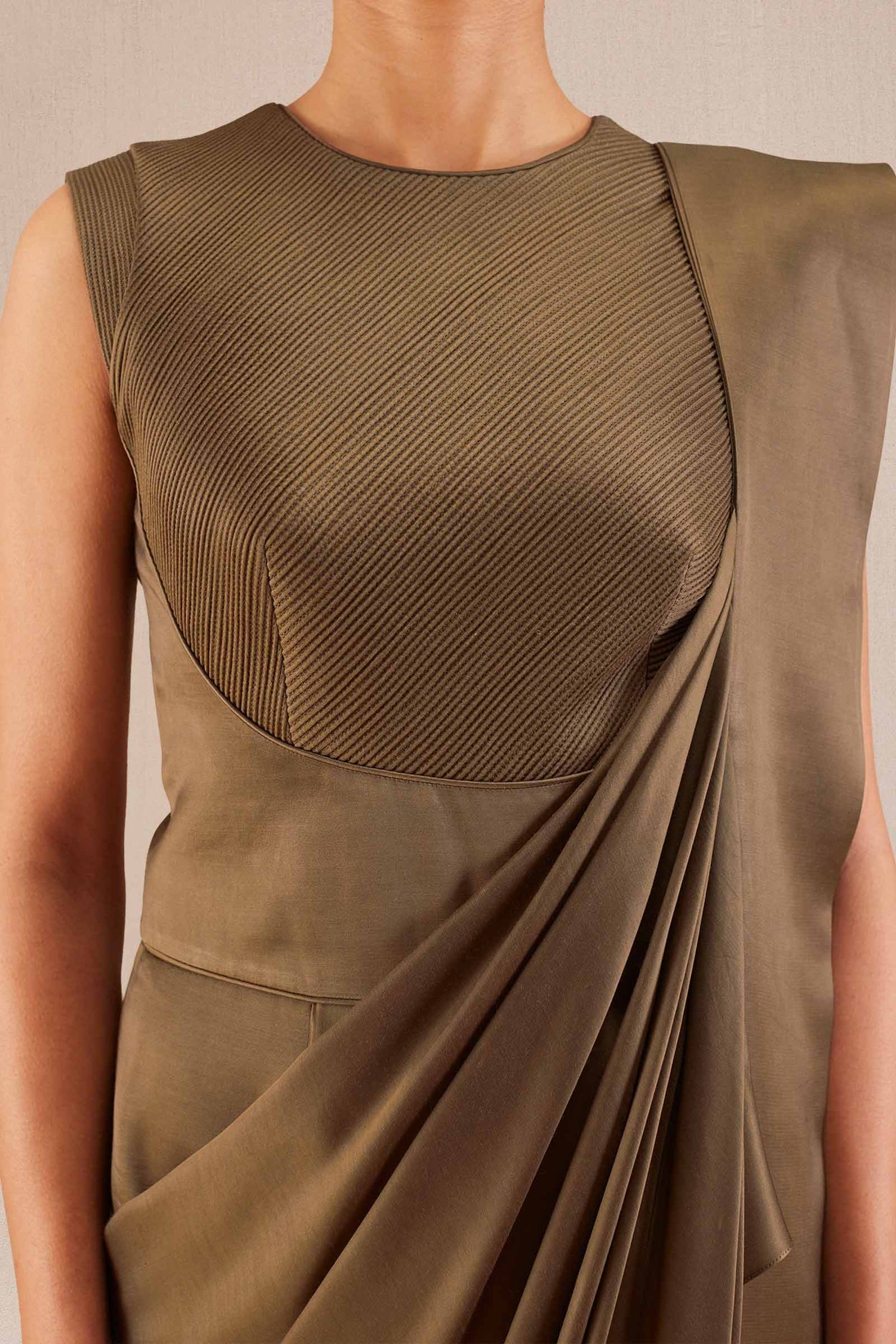 Ila Saree - Taupe